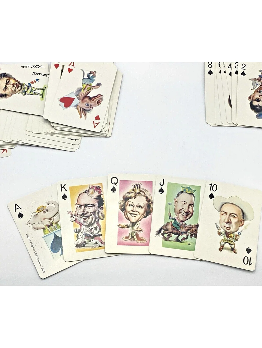 1971 Politicards Playing Cards Complete Nixon Reagan VTG LA Calif. Production